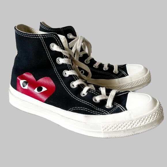 Comme de Garcons x Converse Lace Up Chuck Taylor Canvas High Top Sneaker 5/ 7 - Picture 1 of 7